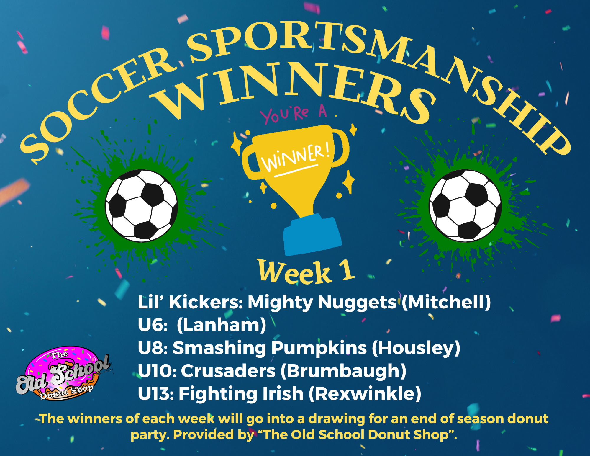 Week 1 Sportsmanship winners