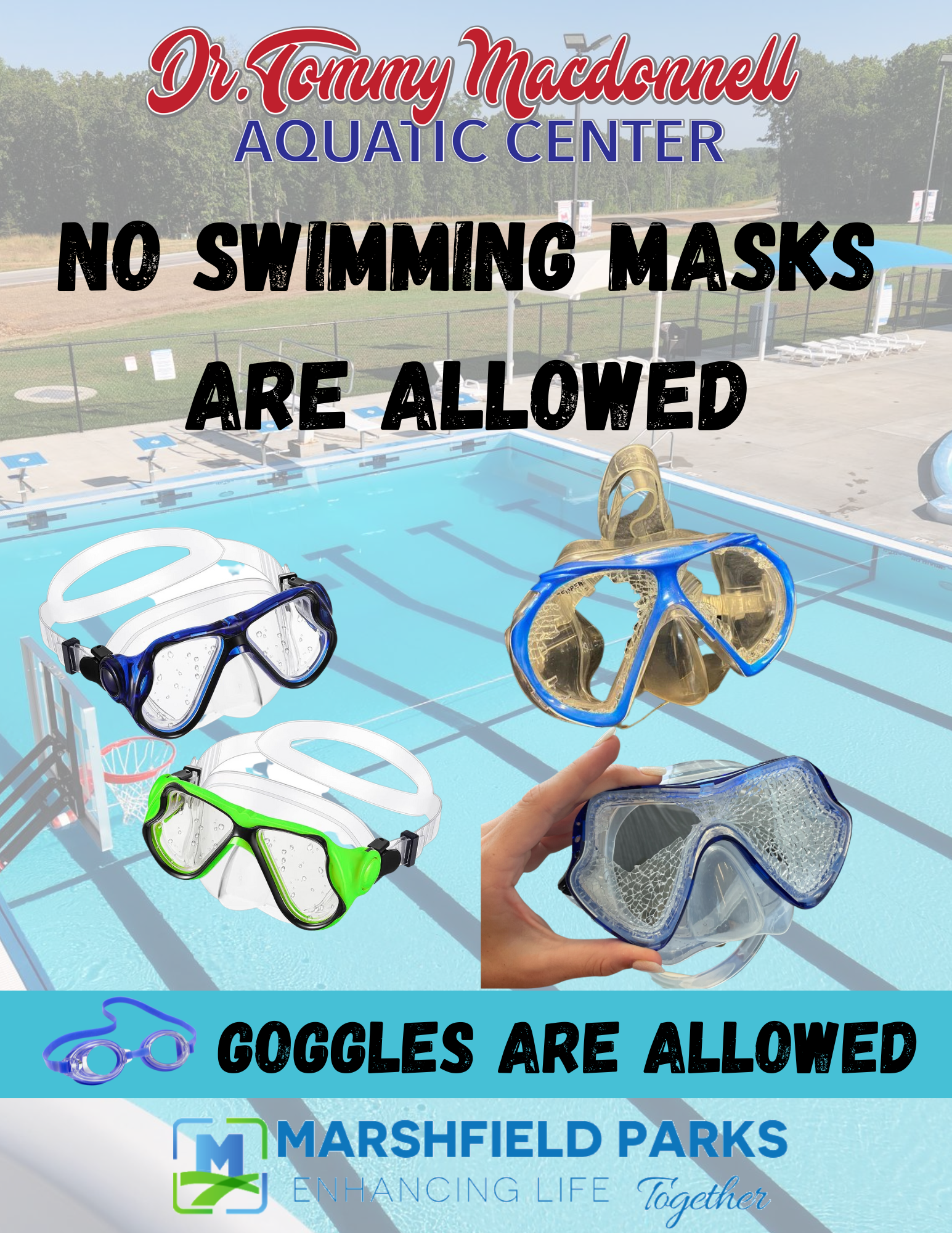 No Swimming Masks are allowed (3)